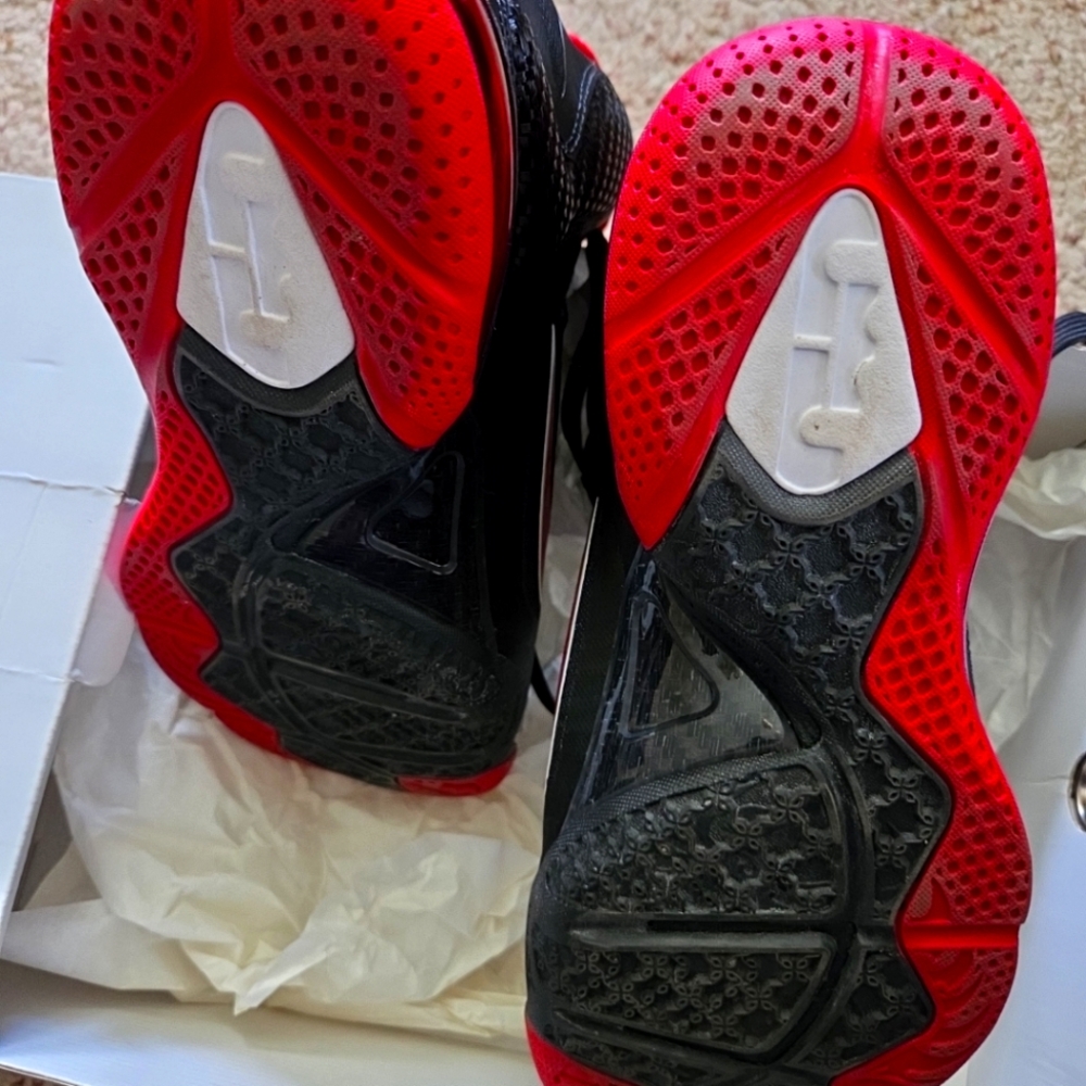 Nike LeBron 9 in Bold Red and Black, Preowned Excellant Condition W/original Box
